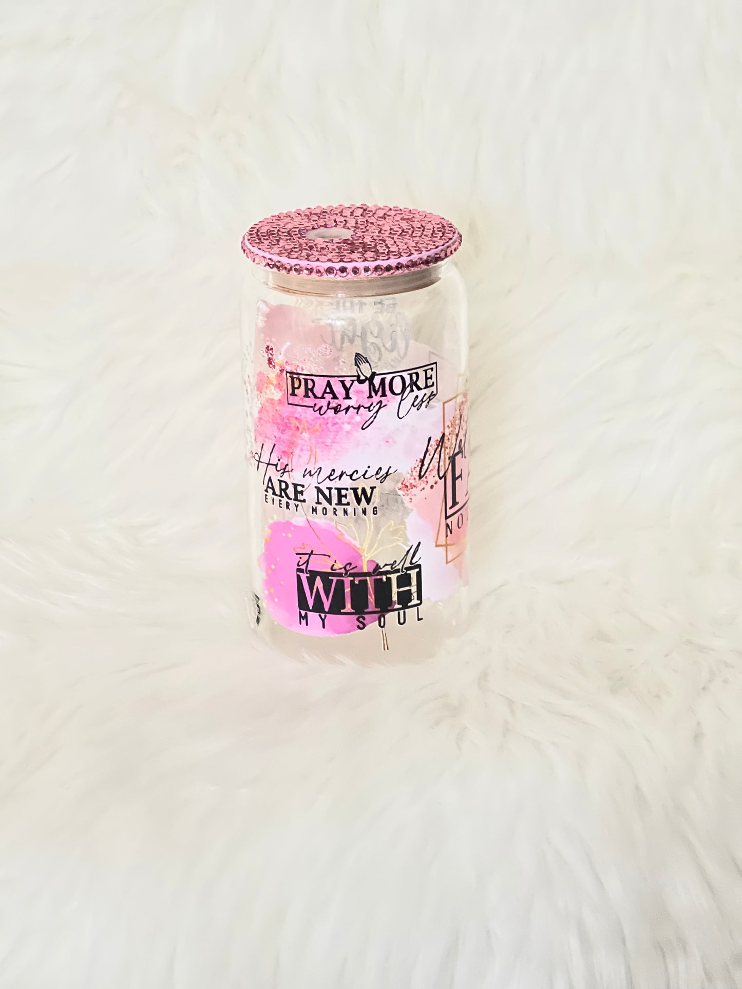 Walking By Faith Glass 16oz Cup