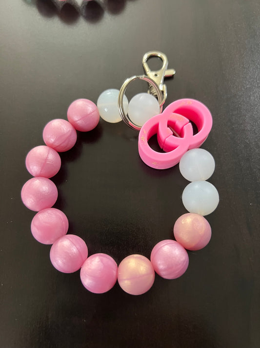 GG Pink Wristlet Key Chain