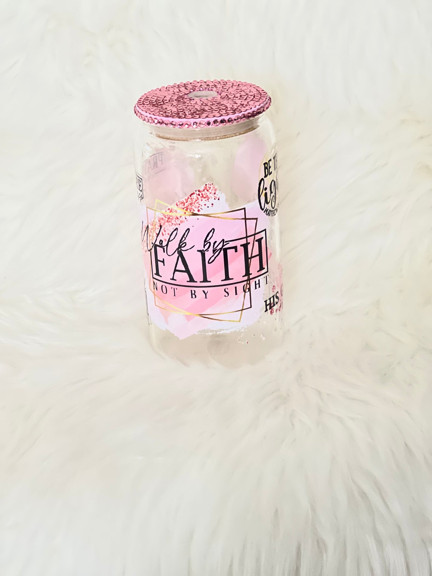 Walking By Faith Glass 16oz Cup